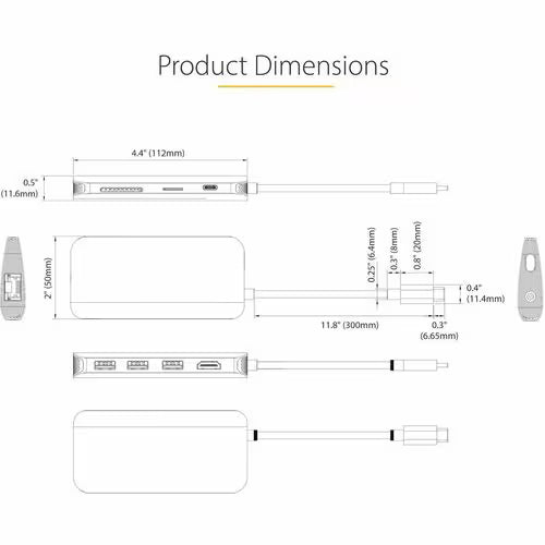 StarTech 115B-USBC-MULTIPORT USB-C multiport adapter with HDMI, Ethernet, USB ports and SD card reader - additional view 6