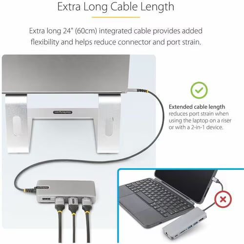 StarTech 117B-USBC-MULTIPORT USB-C triple monitor adapter with HDMI, DisplayPort, Ethernet and USB ports