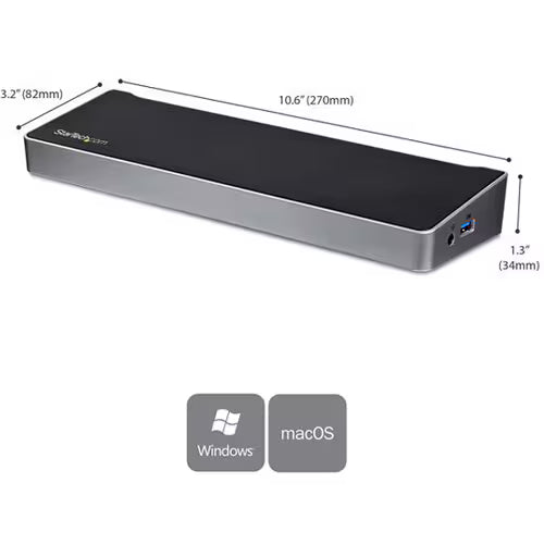 StarTech USB3DOCKH2DP USB 3.0 triple monitor docking station with HDMI, DisplayPort, Ethernet and USB ports - additional view 6