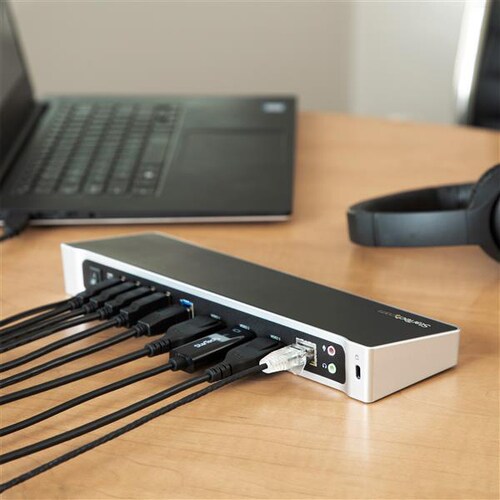 StarTech USB3DOCKH2DP USB 3.0 triple monitor docking station with HDMI, DisplayPort, Ethernet and USB ports - additional view 5