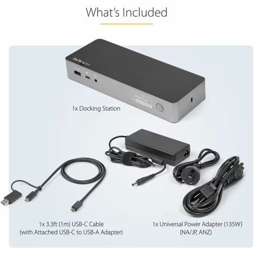 StarTech DK30C2DPPD hybrid USB-C and USB-A dual 4K docking station with HDMI, DisplayPort, Ethernet and USB ports - additional view 4