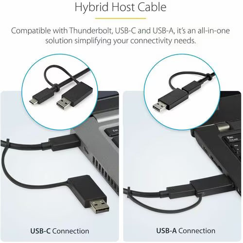 StarTech DK30C2DPEP hybrid USB-C and USB-A dual 4K docking station with Ethernet and USB ports