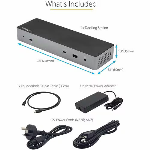 StarTech TB3CDK2DH USB-C docking station for MacBook with HDMI, DisplayPort, Ethernet and USB ports